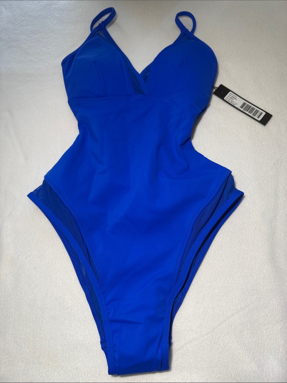 New Ta3 Meshy One Piece Shaping Bathingsuit. Size XXS Regular/Long. Sapphire.